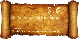Kránitz Odisszeusz névjegykártya